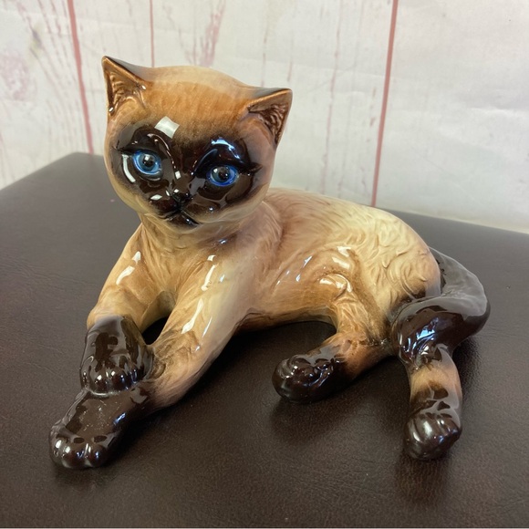 Vintage Other - Vintage Goebel Siamese Cat Ceramic Figure W Germany Kitty 4” Knick Knack Feline